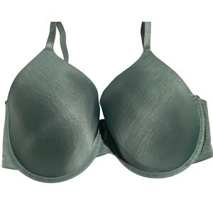 00629 Secret Treasures 40DDD Full Coverage Underwire Bra Teal Shimmer Plunge